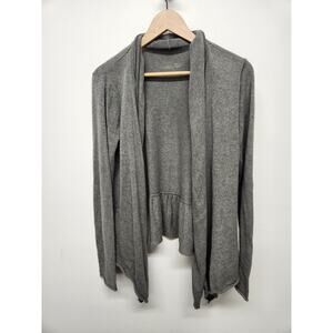 Prana Women's Gray Georgia Waterfall Open Front Cardigan, Size M, 100% Cotton